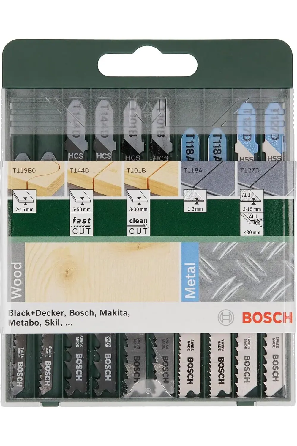 modashine Professional Dekupaj Testere Seti, Yeşil, 10 Adet polym