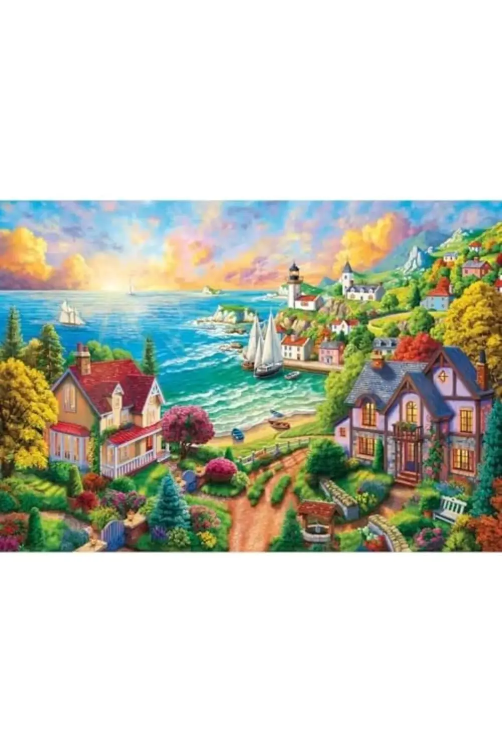 modashine Puzzle - Sahildeki Köy / 260 Parça Puzzle, #3343 polymi