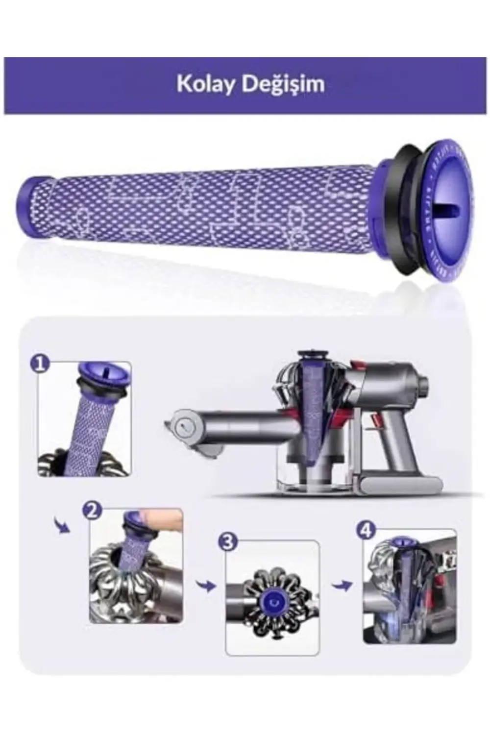 modashine V6, V7, V8, DC58, DC59, DC6, DC74 ile Uyumlu Ön Filtre