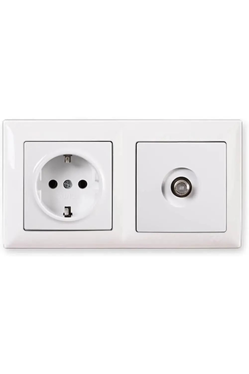 modashine Visage Beyaz 2'li Set Topraklı Priz ve Telefon Nümeris