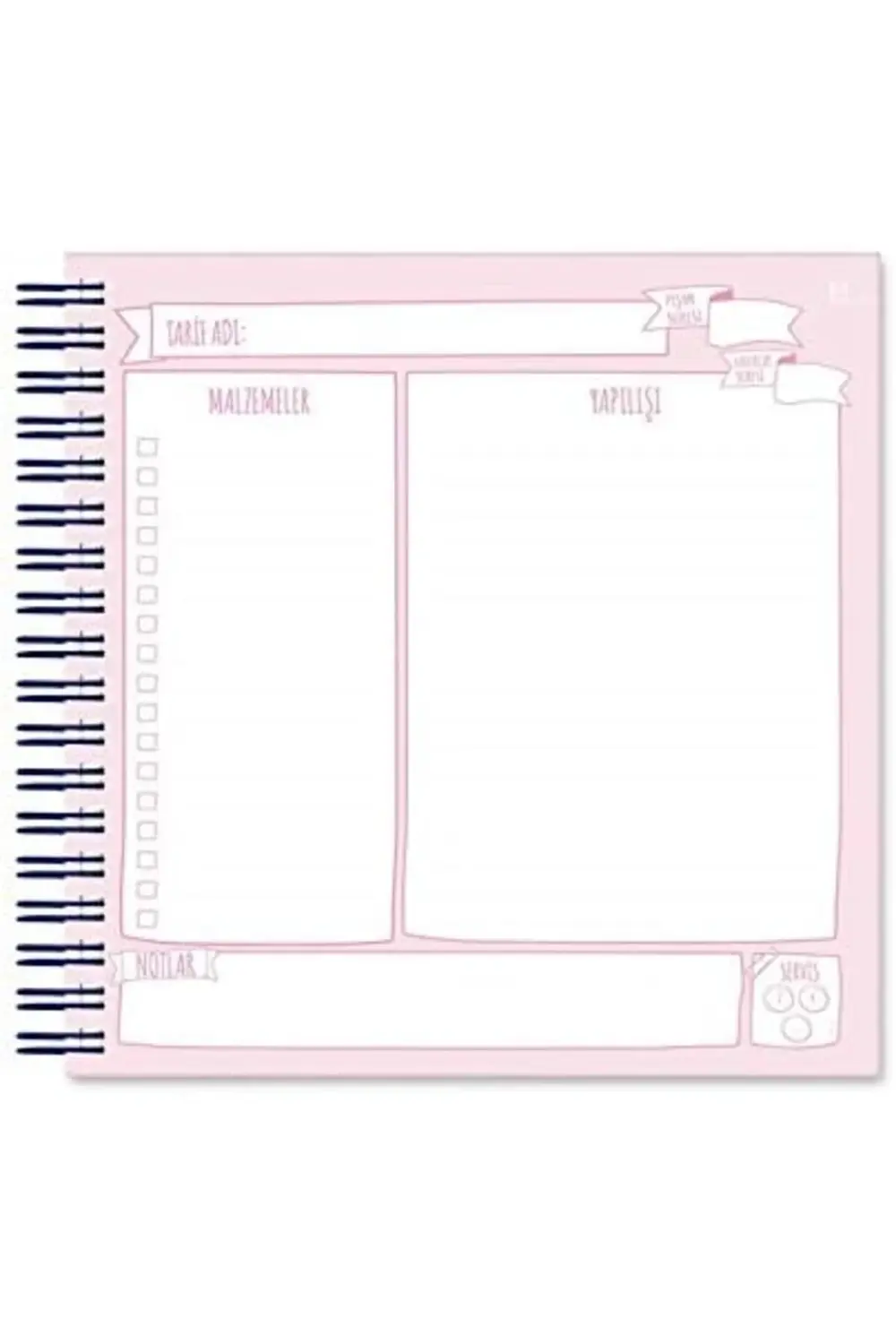 modashine Yemek Tarif Defteri Spiralli Renkli Ayraçlı polymix 117