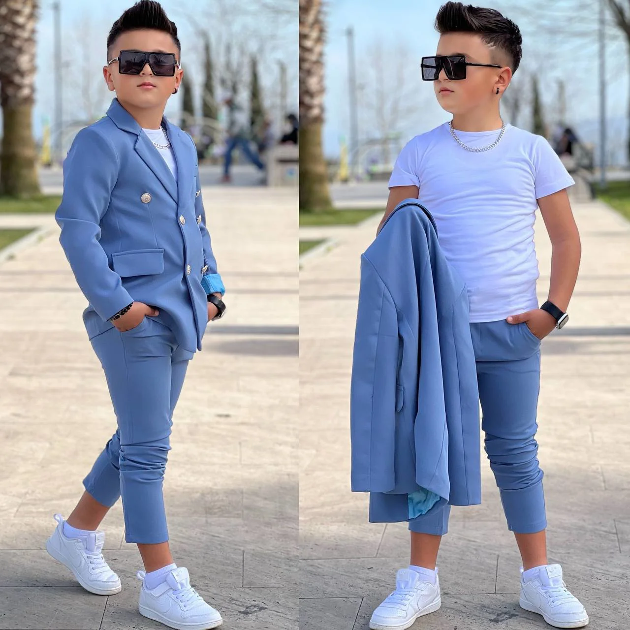 MODAVALS 4 PARÇA 6 DÜĞMELİ CEKETLİ ERKEK ÇOCUK TAKIM ELBİSE - BEY