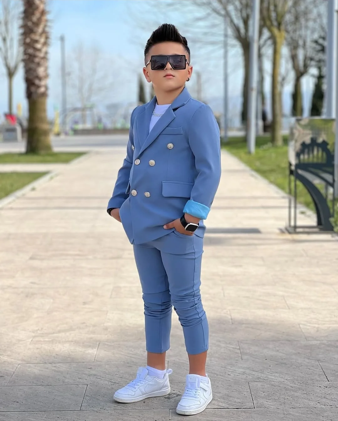 MODAVALS 4 PARÇA 6 DÜĞMELİ CEKETLİ ERKEK ÇOCUK TAKIM ELBİSE - BEY