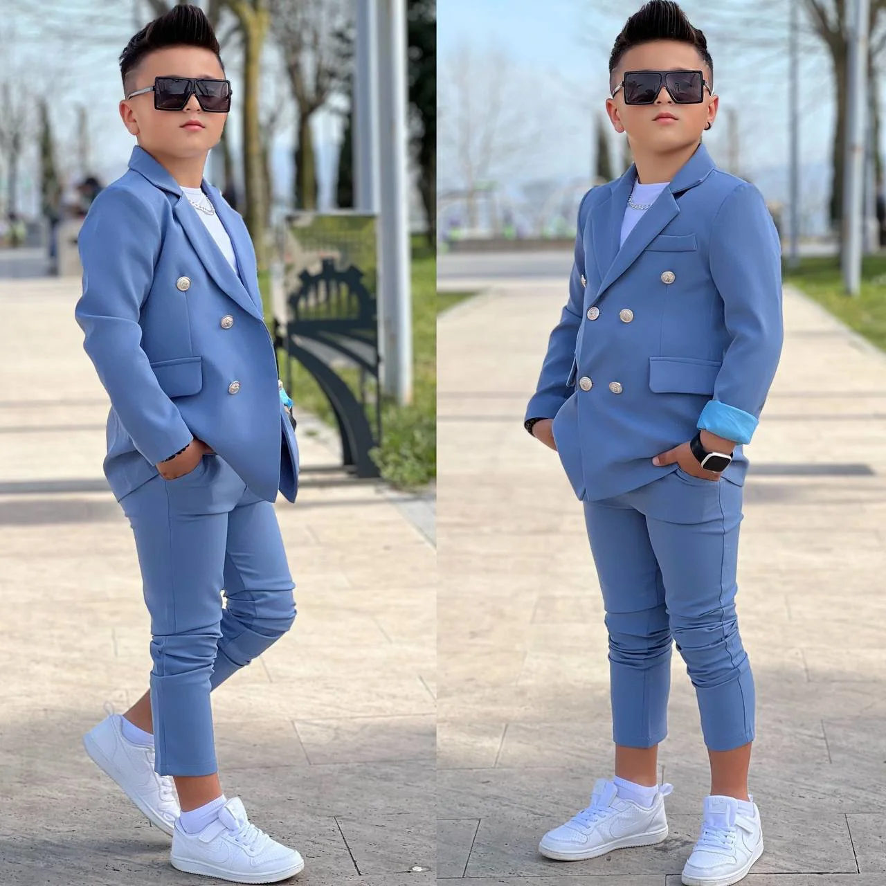 MODAVALS 4 PARÇA 6 DÜĞMELİ CEKETLİ ERKEK ÇOCUK TAKIM ELBİSE - BEY
