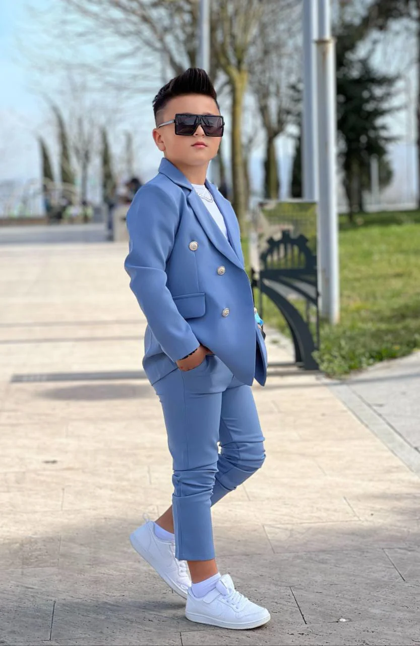 MODAVALS 4 PARÇA 6 DÜĞMELİ CEKETLİ ERKEK ÇOCUK TAKIM ELBİSE - BEY