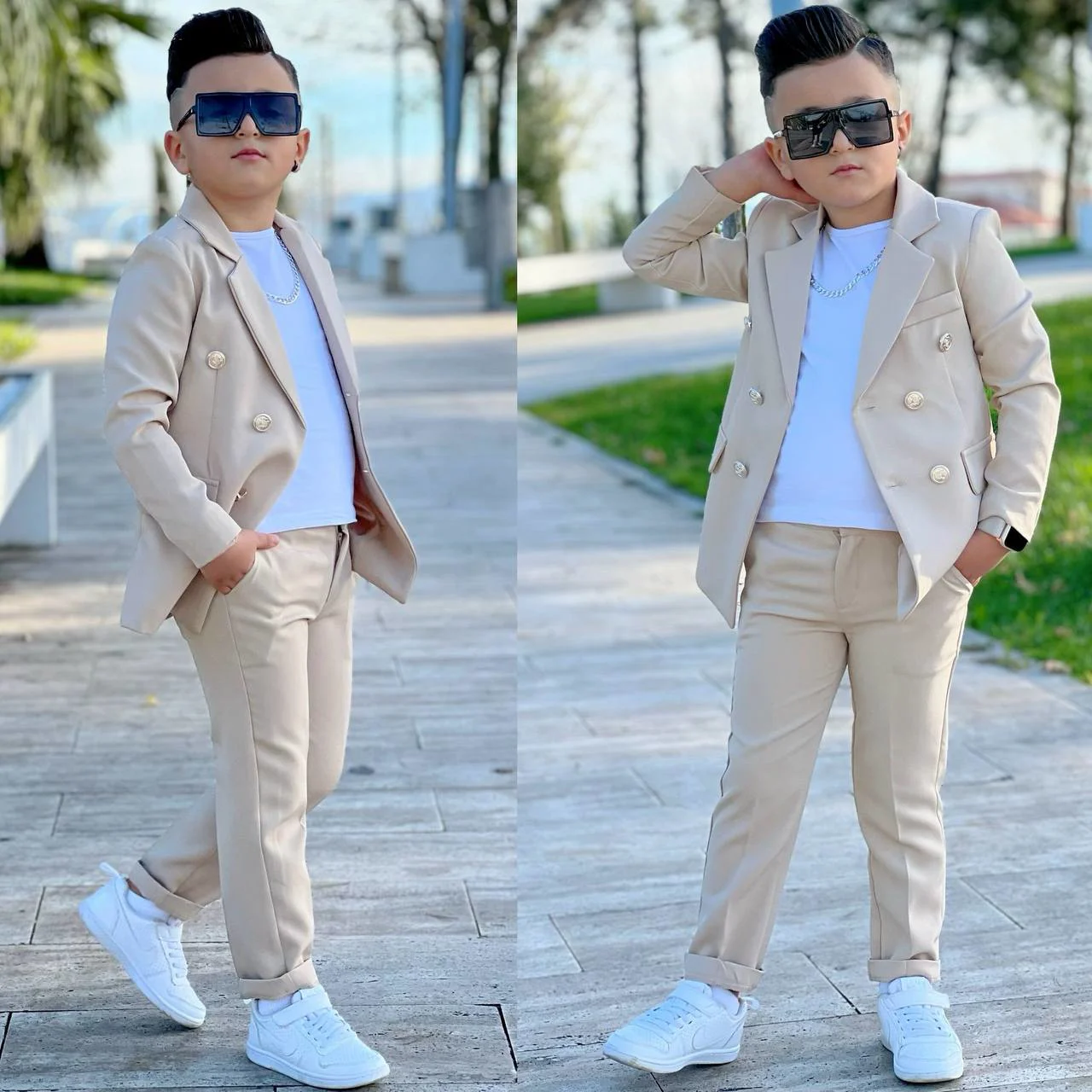 MODAVALS 4 PARÇA 6 DÜĞMELİ CEKETLİ ERKEK ÇOCUK TAKIM ELBİSE - BEY