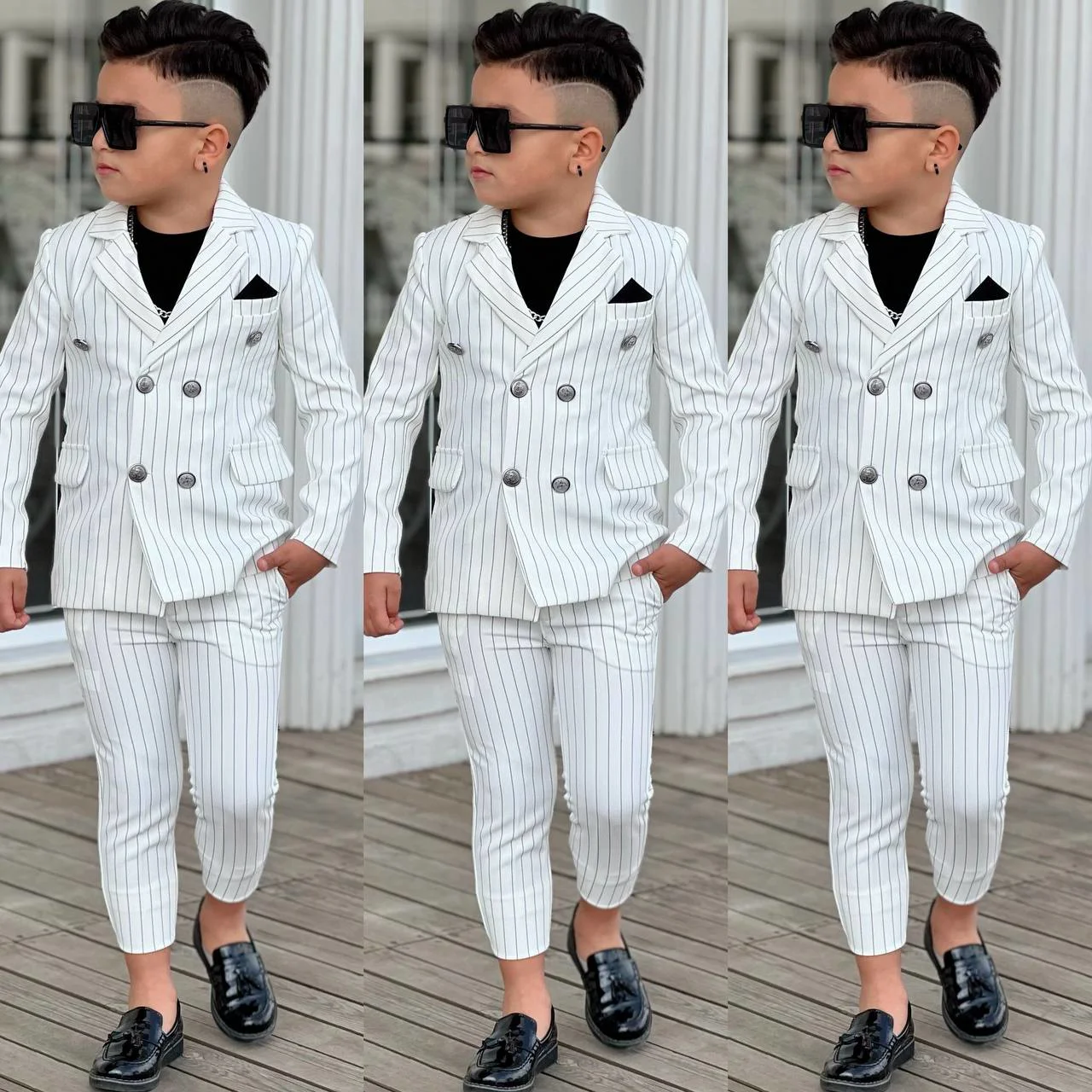 MODAVALS 4 PARÇA ÇİZGİLİ CEKETLİ ERKEK ÇOCUK TAKIM ELBİSE
