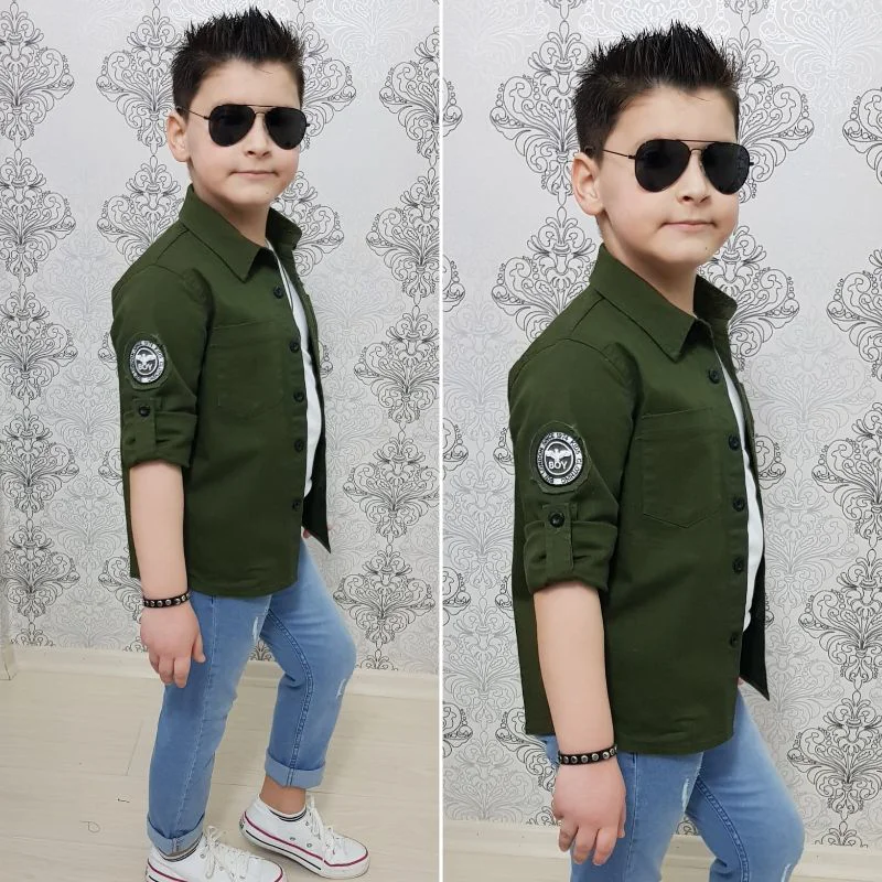 MODAVALS 4 PARÇA GÖMLEKLİ ERKEK ÇOCUK TAKIM - HAKİ