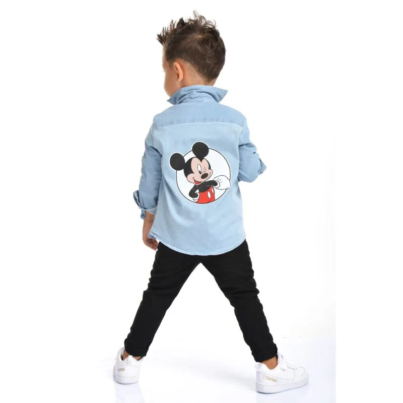 MODAVALS ANNE OĞUL MICKEY BASKILI TUNİK KOT GÖMLEK