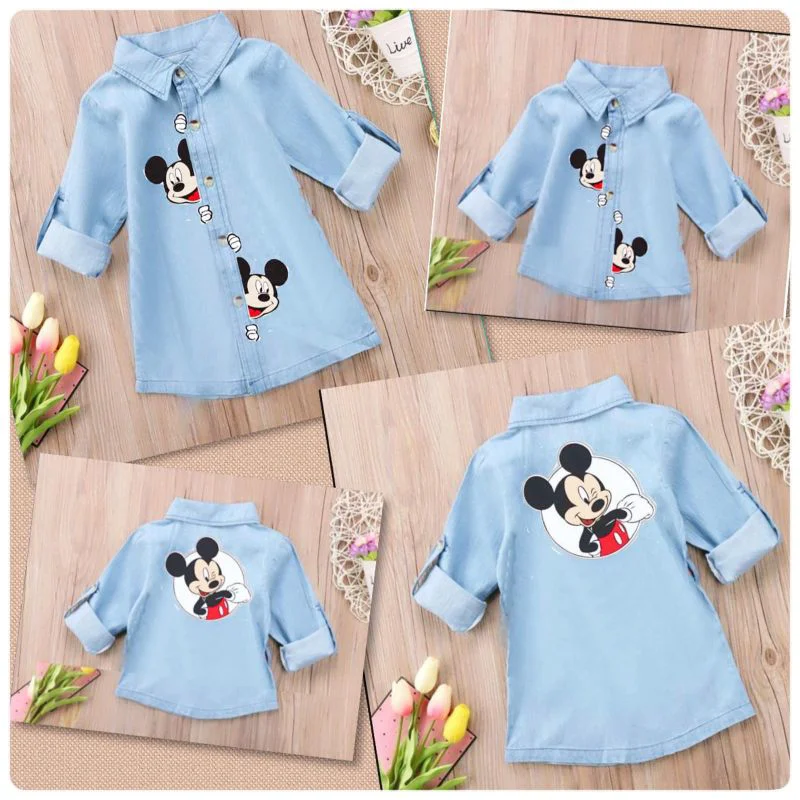 MODAVALS ANNE OĞUL MICKEY BASKILI TUNİK KOT GÖMLEK