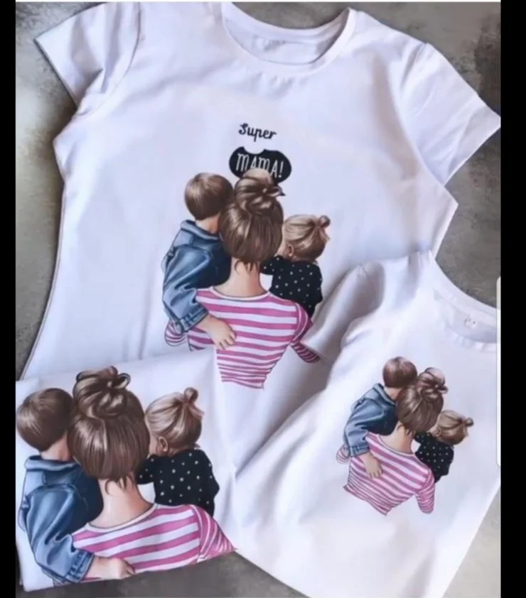 MODAVALS ANNELER GÜNÜ TASARIMI DİJİTAL BASKILI ANNE ÇOCUK TSHIRTL
