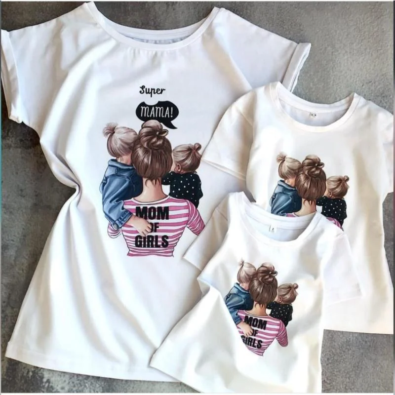 MODAVALS ANNELER GÜNÜ TASARIMI DİJİTAL BASKILI ANNE ÇOCUK TSHIRTL
