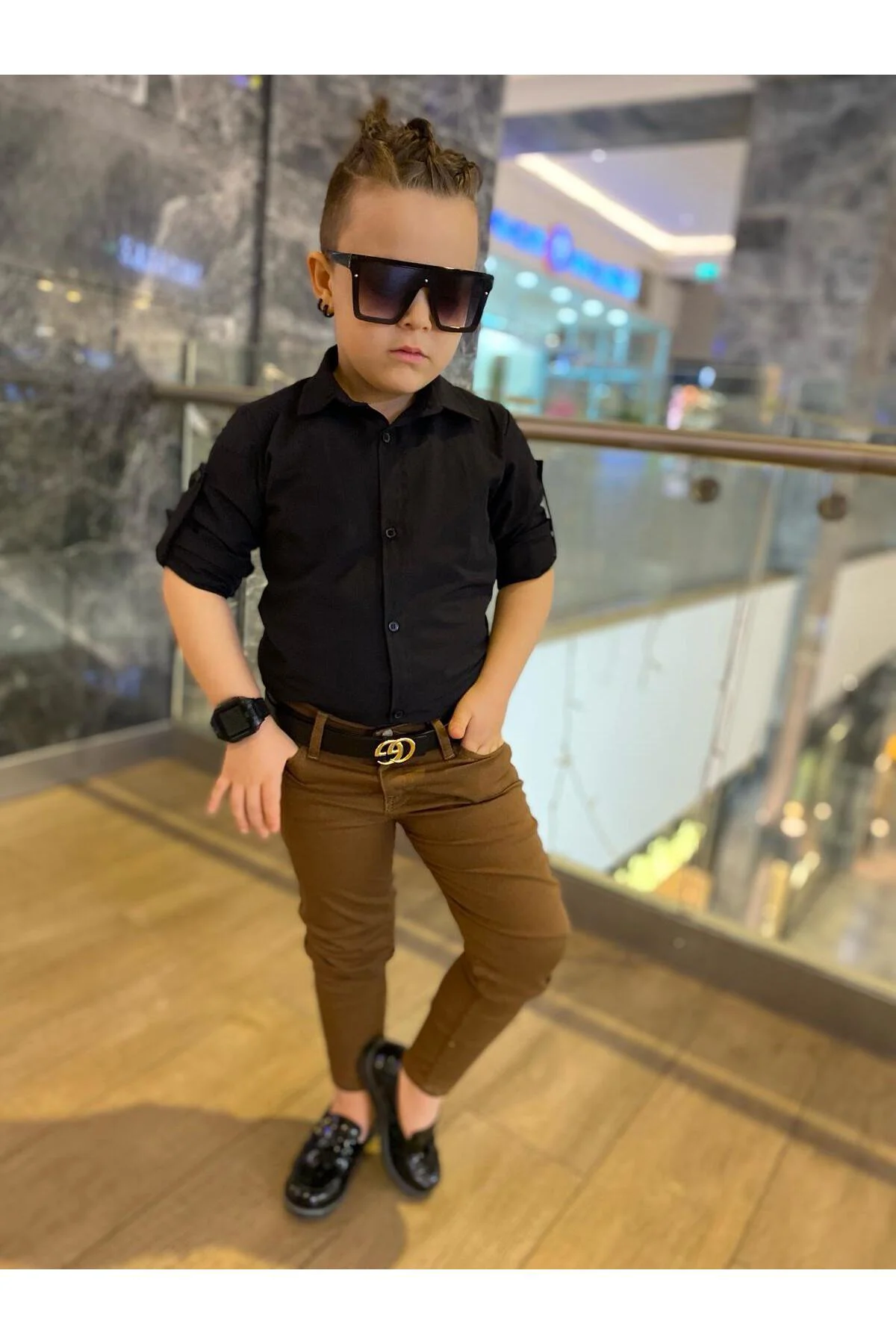 MODAVALS ERKEK ÇOCUK 3 PARÇA GABARDİN PANTOLON & GÖMLEK & KEMER K