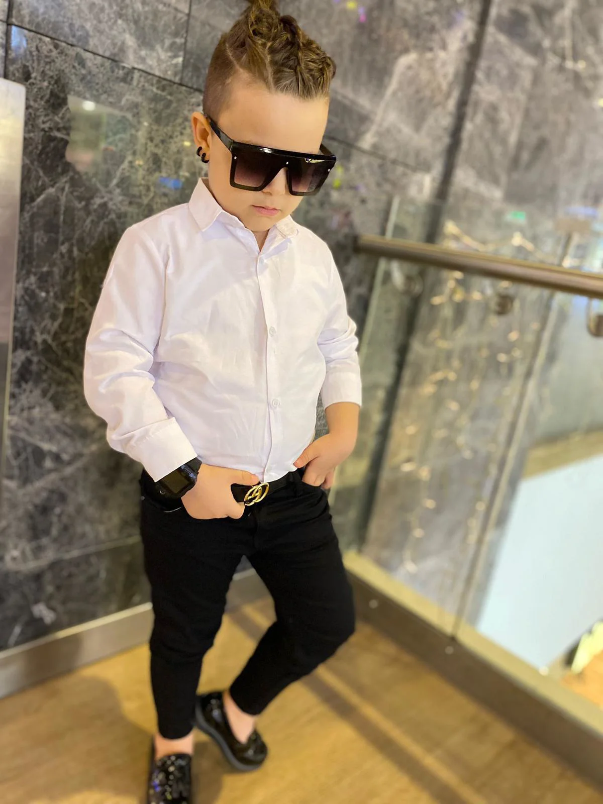 MODAVALS ERKEK ÇOCUK 3 PARÇA GABARDİN PANTOLON & GÖMLEK & KEMER K