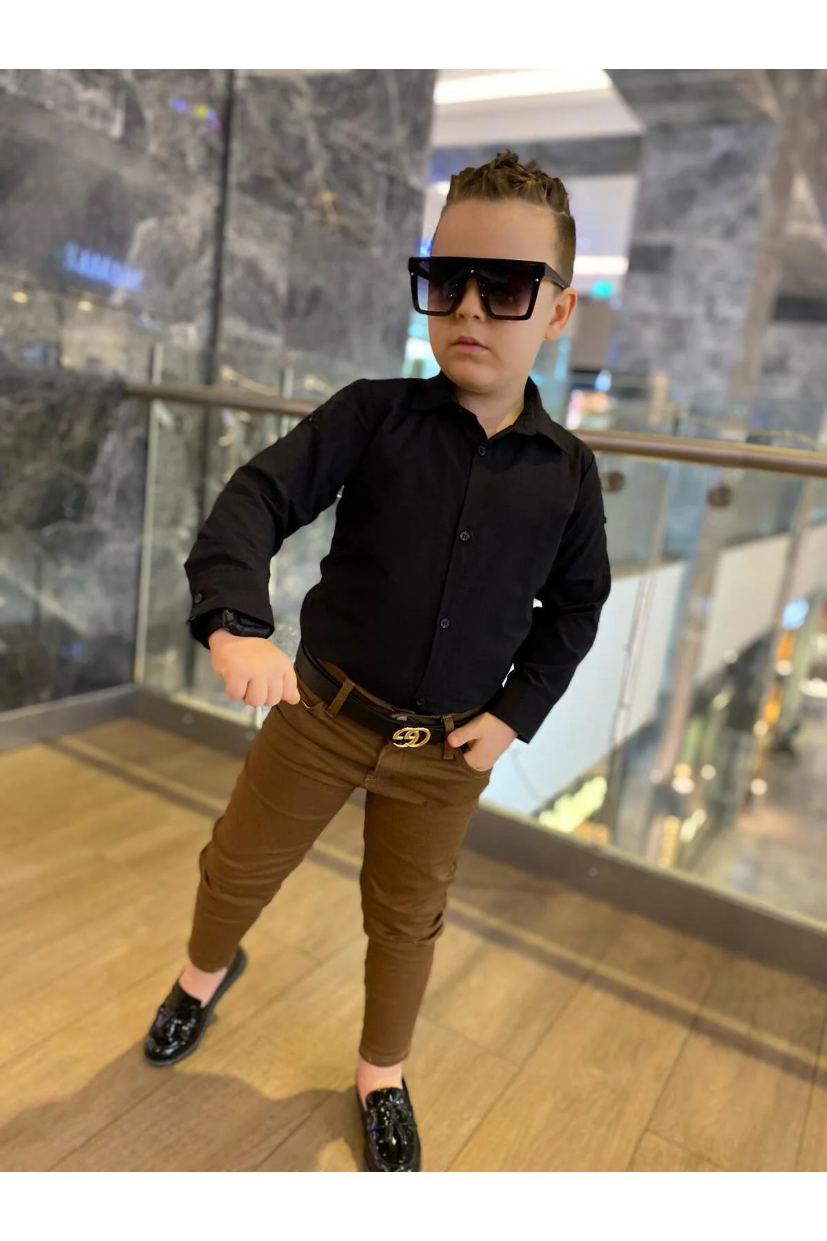 MODAVALS ERKEK ÇOCUK 3 PARÇA GABARDİN PANTOLON & GÖMLEK & KEMER K