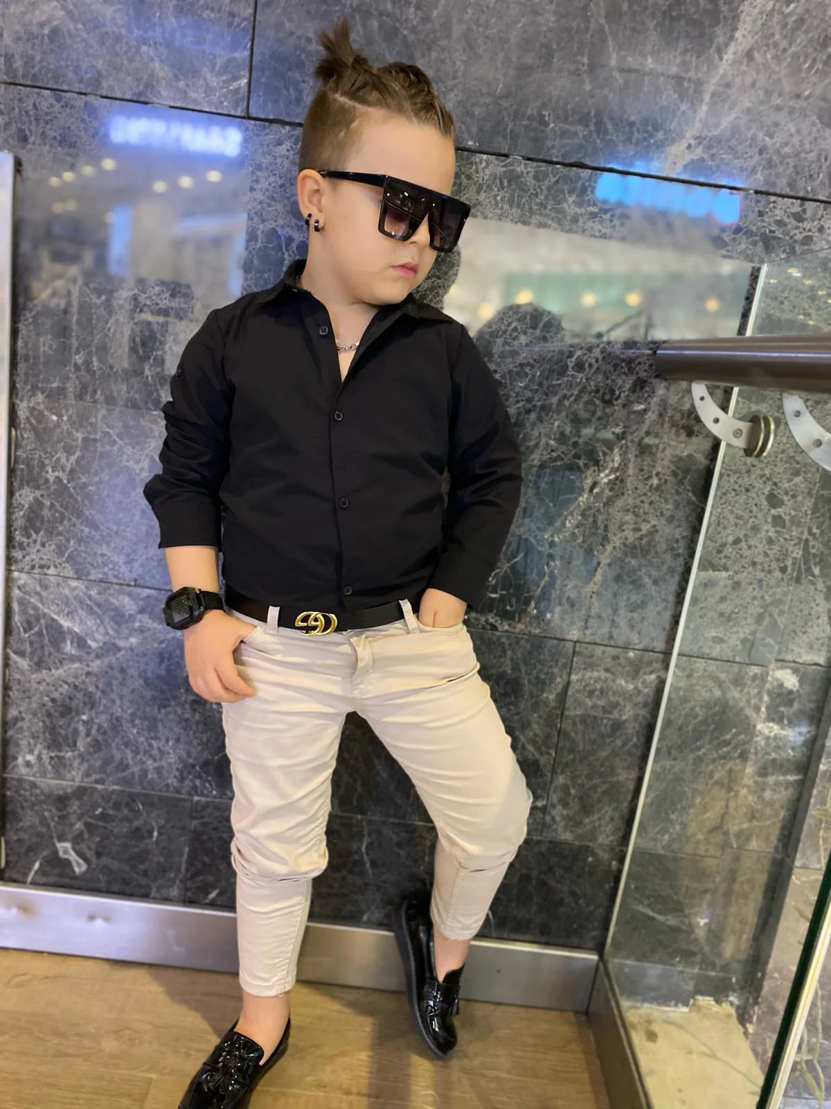 MODAVALS ERKEK ÇOCUK 3 PARÇA GABARDİN PANTOLON & GÖMLEK & KEMER K