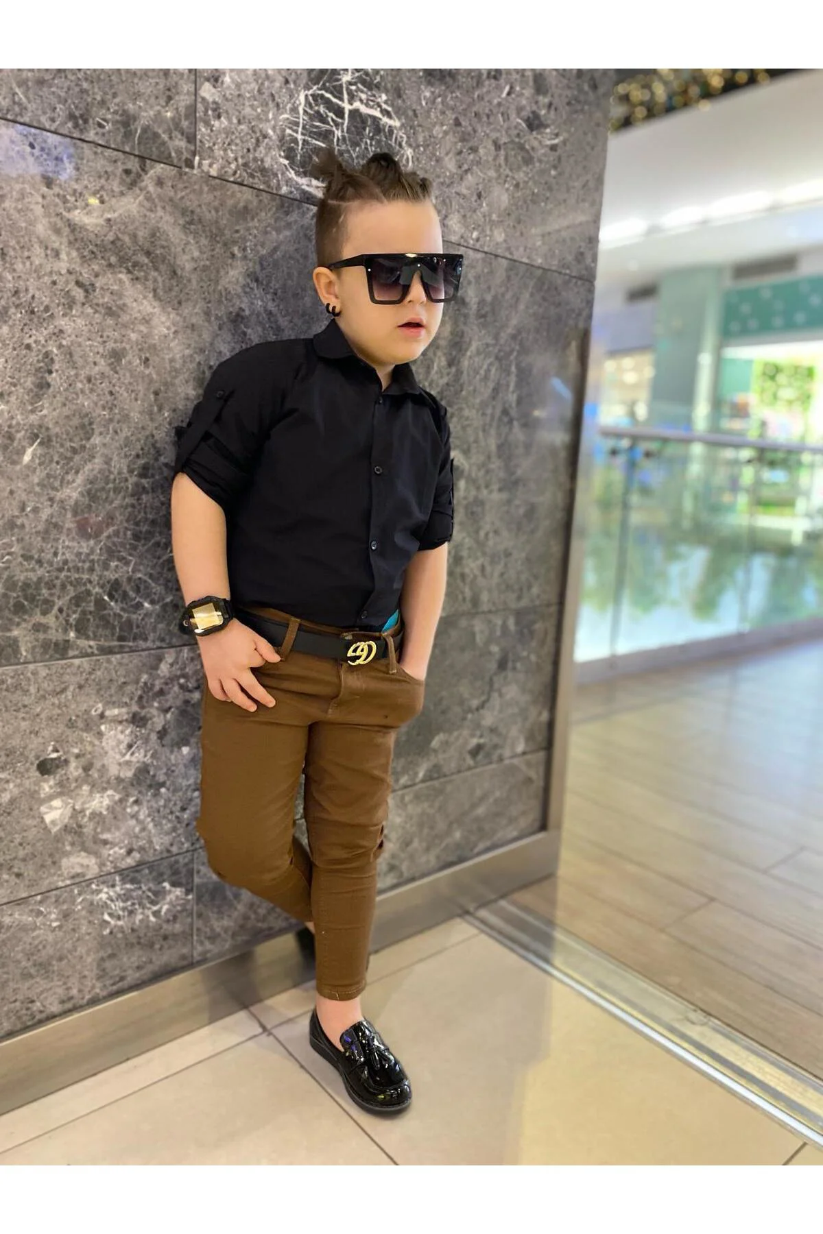 MODAVALS ERKEK ÇOCUK 3 PARÇA GABARDİN PANTOLON & GÖMLEK & KEMER K
