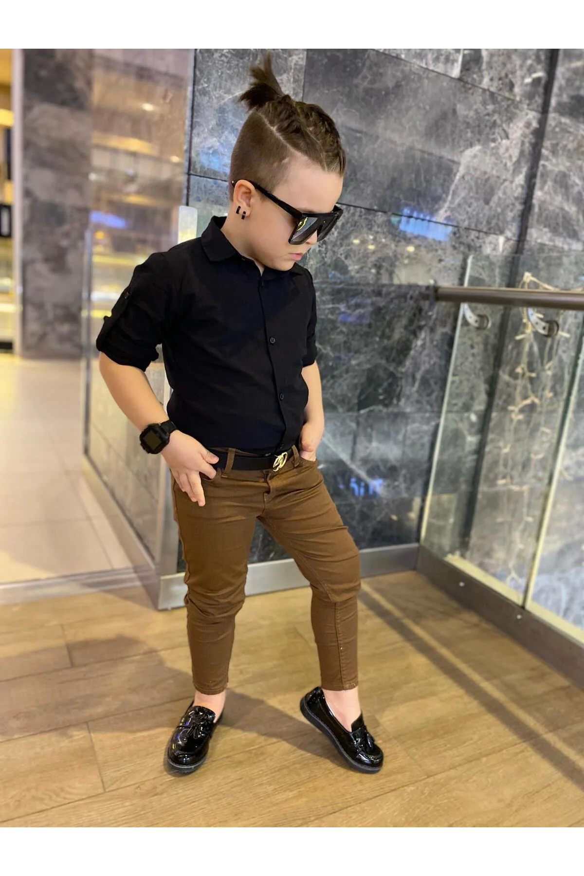 MODAVALS ERKEK ÇOCUK 3 PARÇA GABARDİN PANTOLON & GÖMLEK & KEMER K