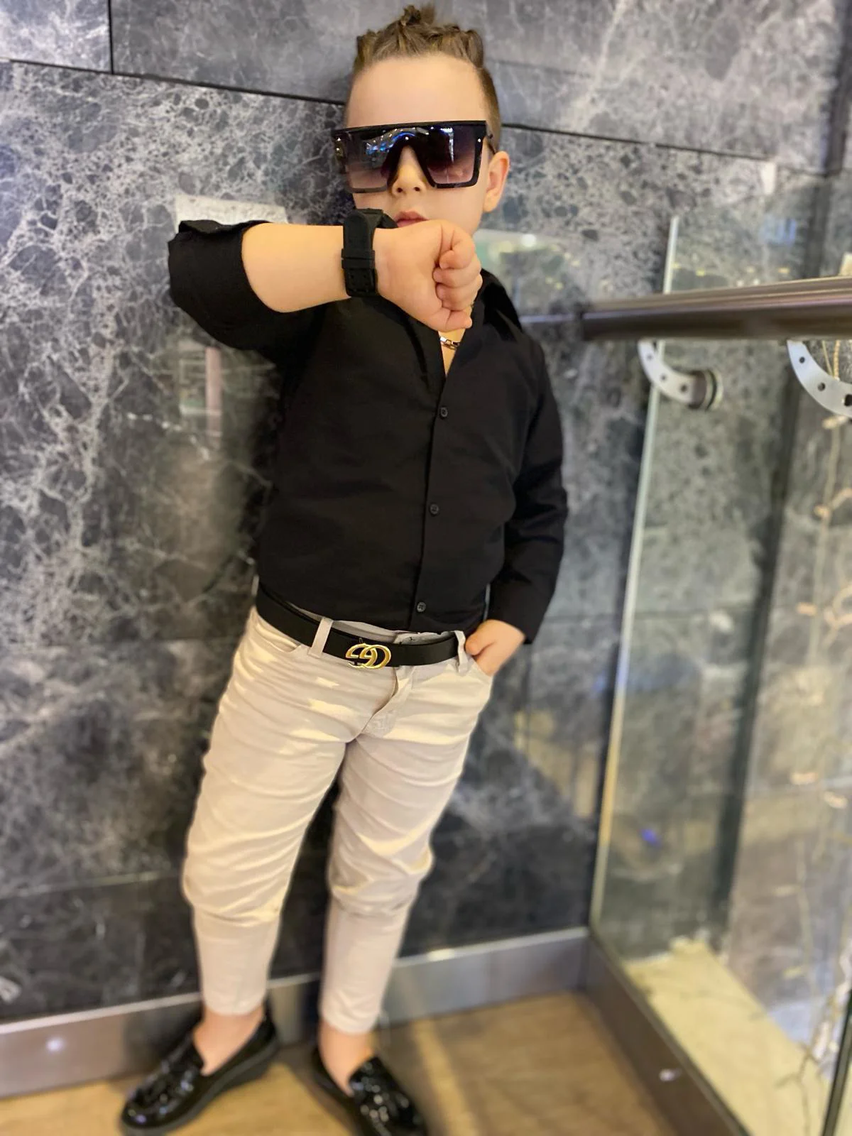 MODAVALS ERKEK ÇOCUK 3 PARÇA GABARDİN PANTOLON & GÖMLEK & KEMER K