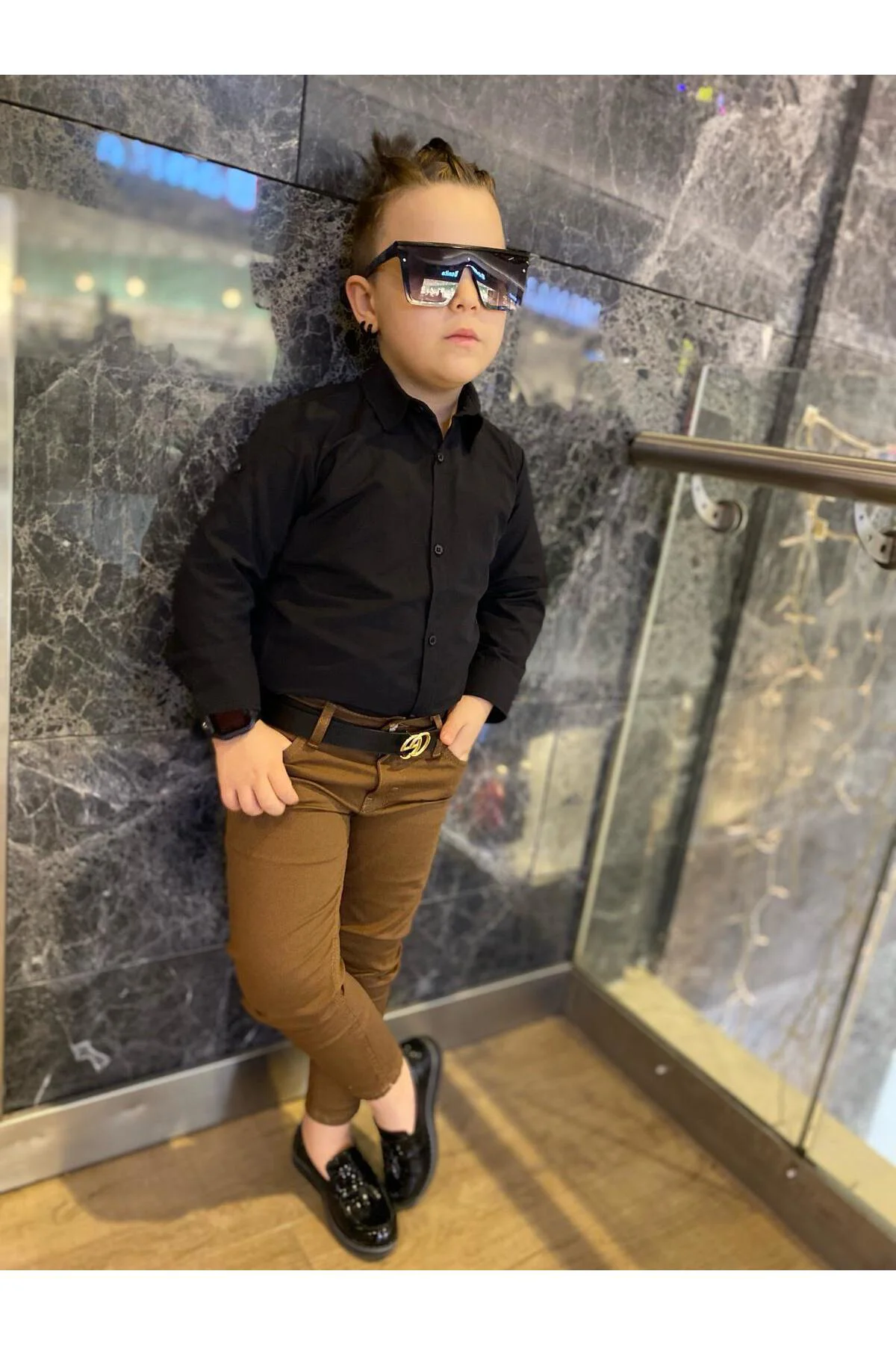MODAVALS ERKEK ÇOCUK 3 PARÇA GABARDİN PANTOLON & GÖMLEK & KEMER K