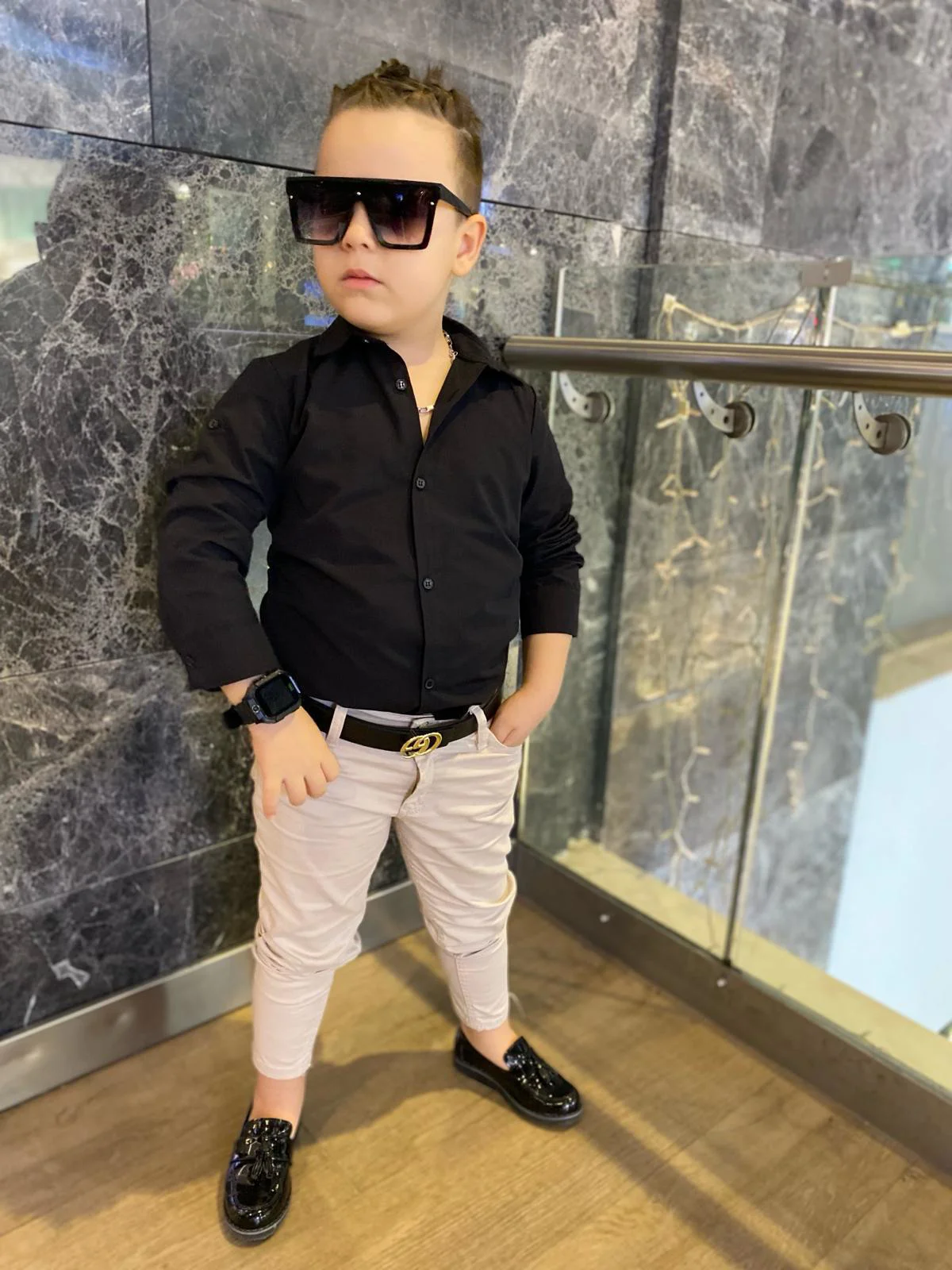 MODAVALS ERKEK ÇOCUK 3 PARÇA GABARDİN PANTOLON & GÖMLEK & KEMER K