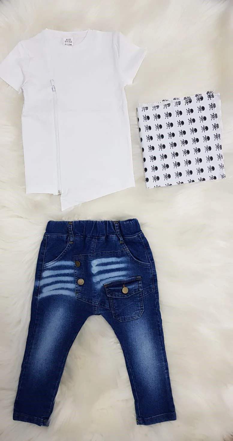 MODAVALS FERMUAR DETAYLI 3 PARÇA ERKEK ÇOCUK KOT TAKIM