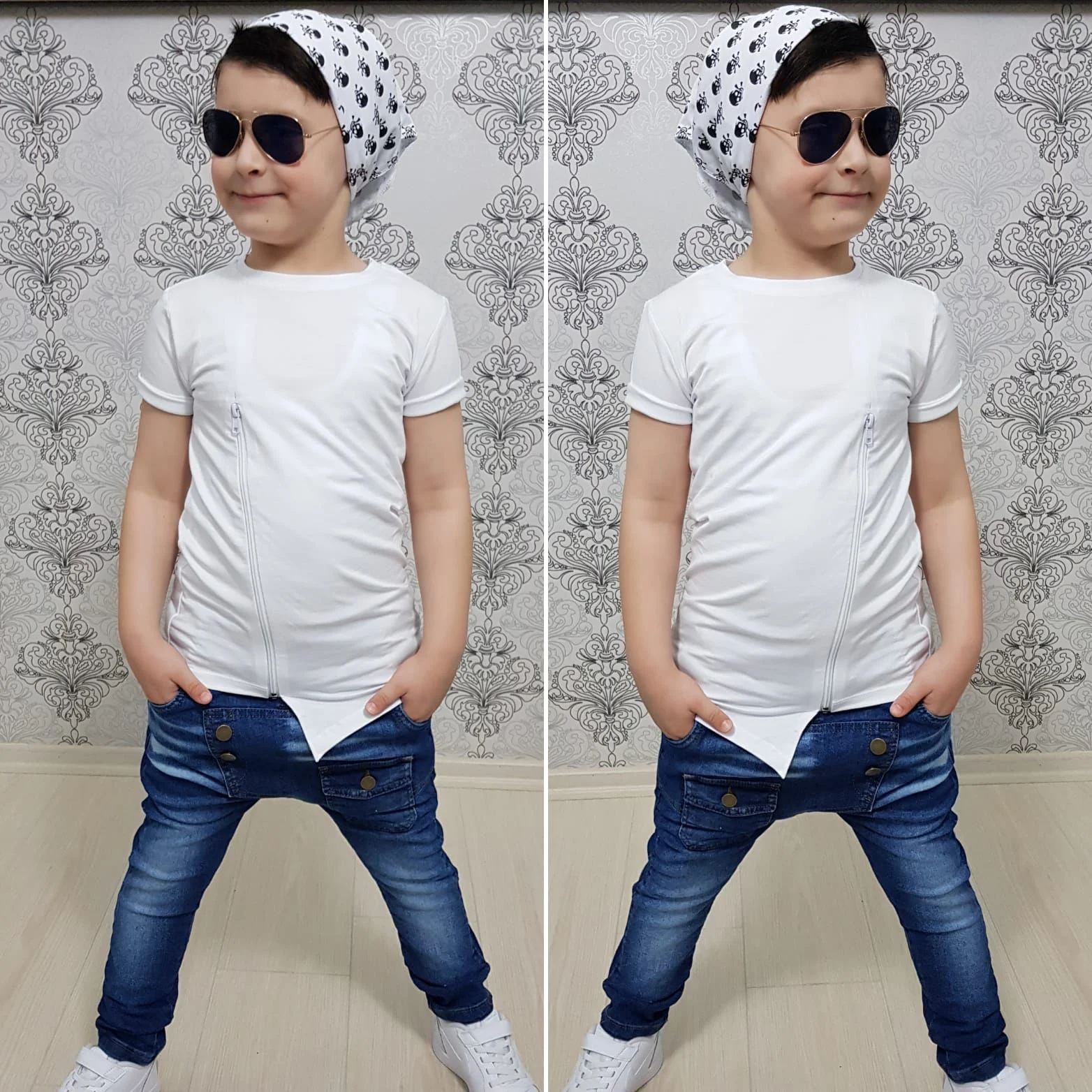 MODAVALS FERMUAR DETAYLI 3 PARÇA ERKEK ÇOCUK KOT TAKIM