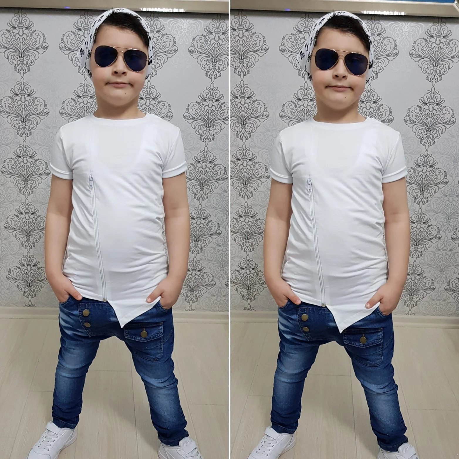 MODAVALS FERMUAR DETAYLI 3 PARÇA ERKEK ÇOCUK KOT TAKIM