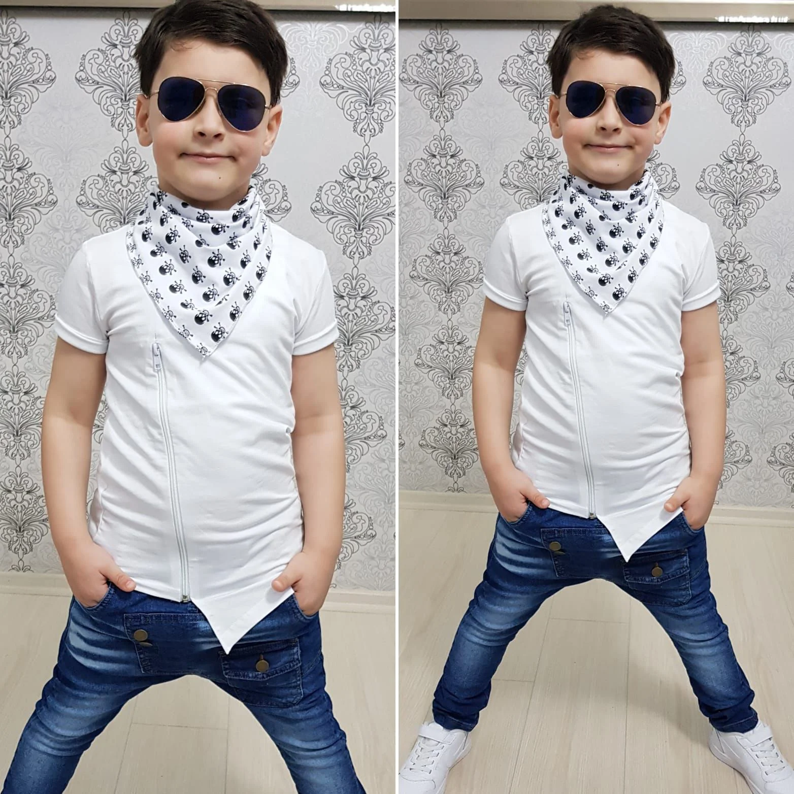 MODAVALS FERMUAR DETAYLI 3 PARÇA ERKEK ÇOCUK KOT TAKIM