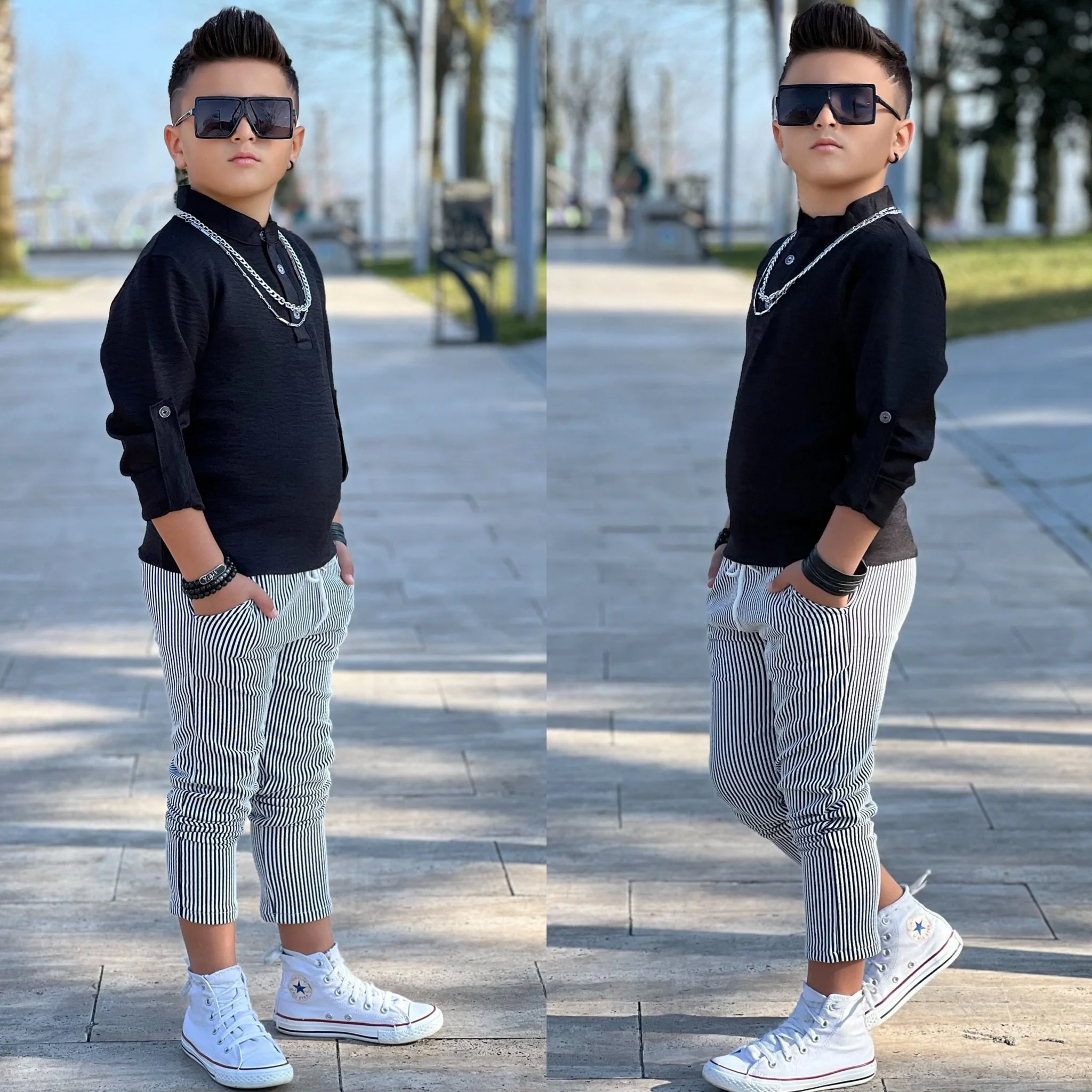MODAVALS HAKİM YAKA KOL KATLAMALI BADİ & BELİ LASTİKLİ BAĞCIKLI C