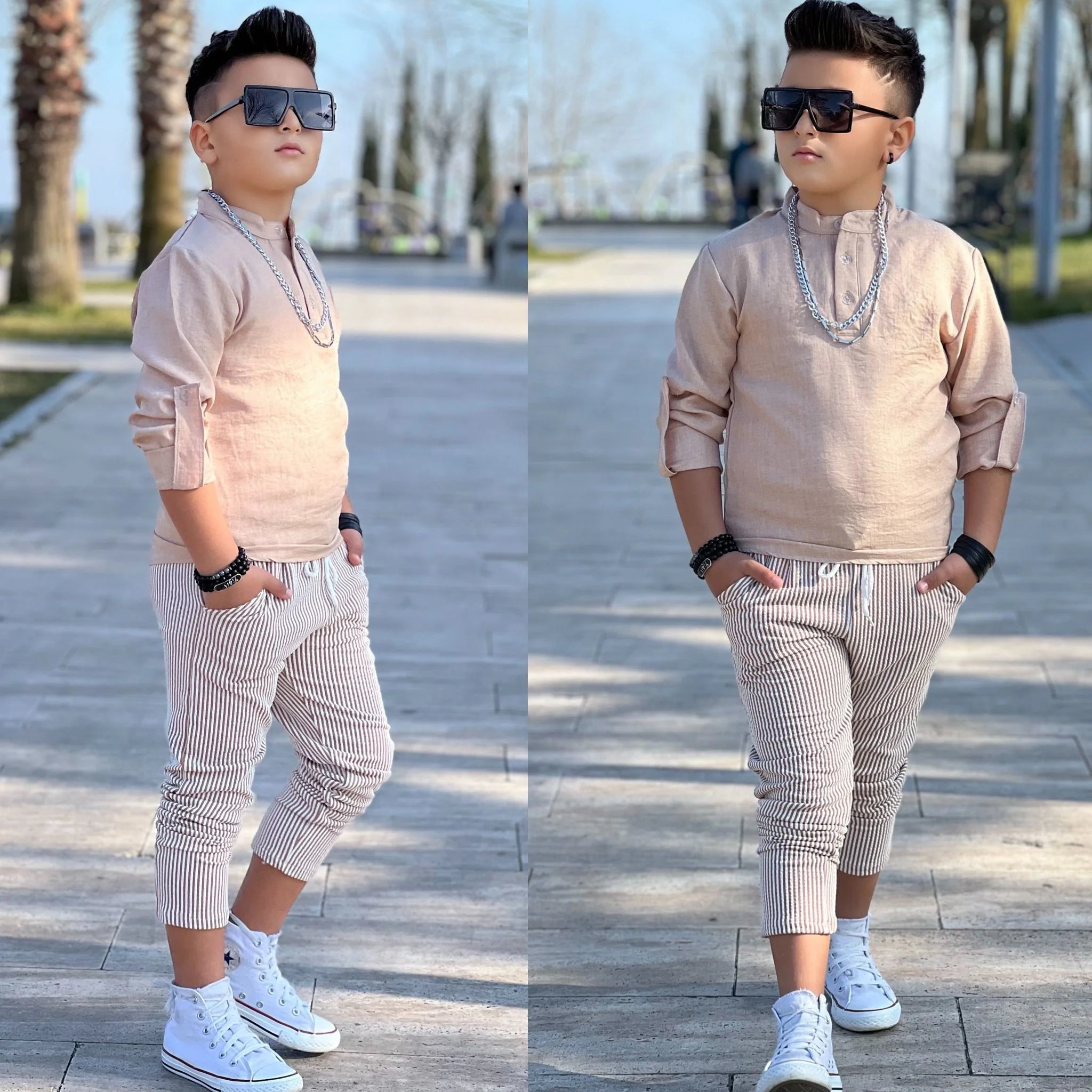 MODAVALS HAKİM YAKA KOL KATLAMALI BADİ & BELİ LASTİKLİ BAĞCIKLI C