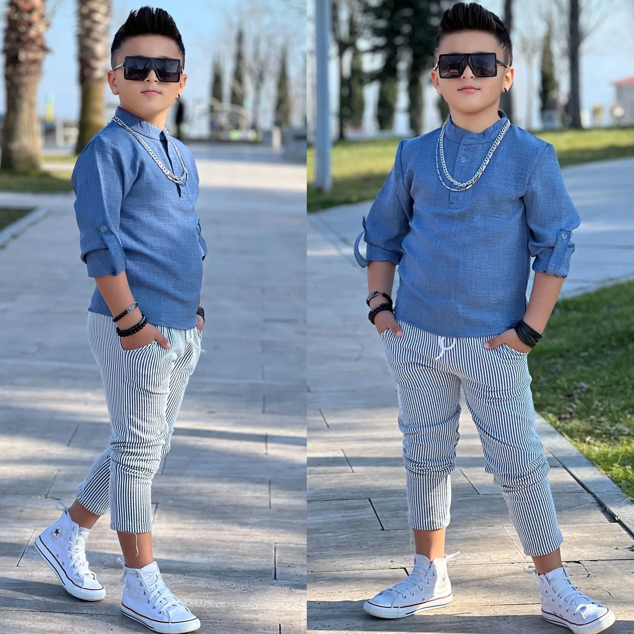 MODAVALS HAKİM YAKA KOL KATLAMALI BADİ & BELİ LASTİKLİ BAĞCIKLI C