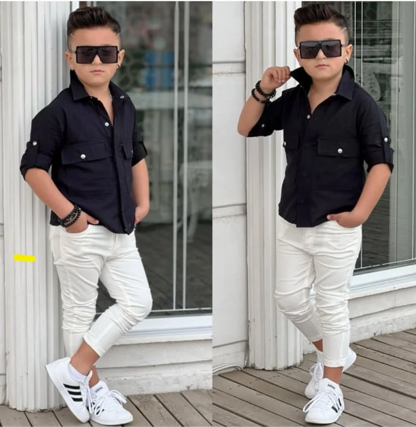 MODAVALS KAPAKLI CEP DETAYLI GÖMLEK & GABARDİN PANTOLON ERKEK ÇOC