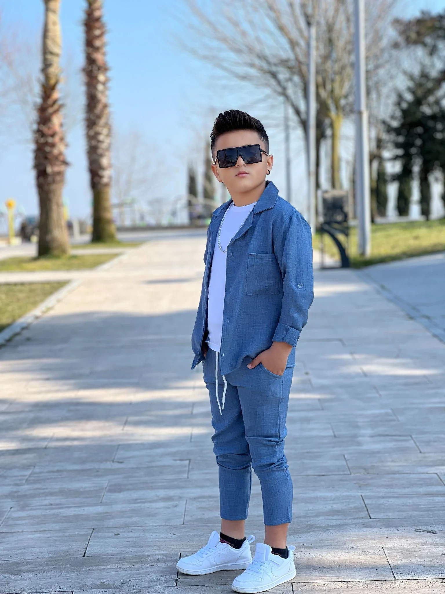 MODAVALS KOL KATLAMALI KETEN GÖMLEK & BELİ LASTİKLİ KETEN PANTOLO