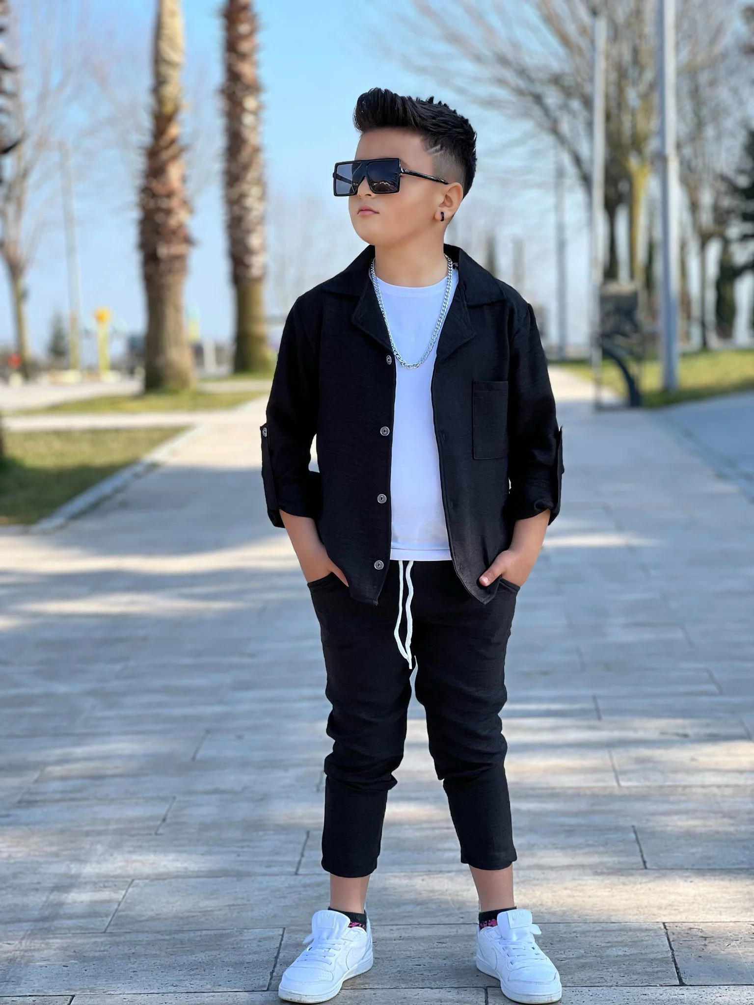 MODAVALS KOL KATLAMALI KETEN GÖMLEK & BELİ LASTİKLİ KETEN PANTOLO