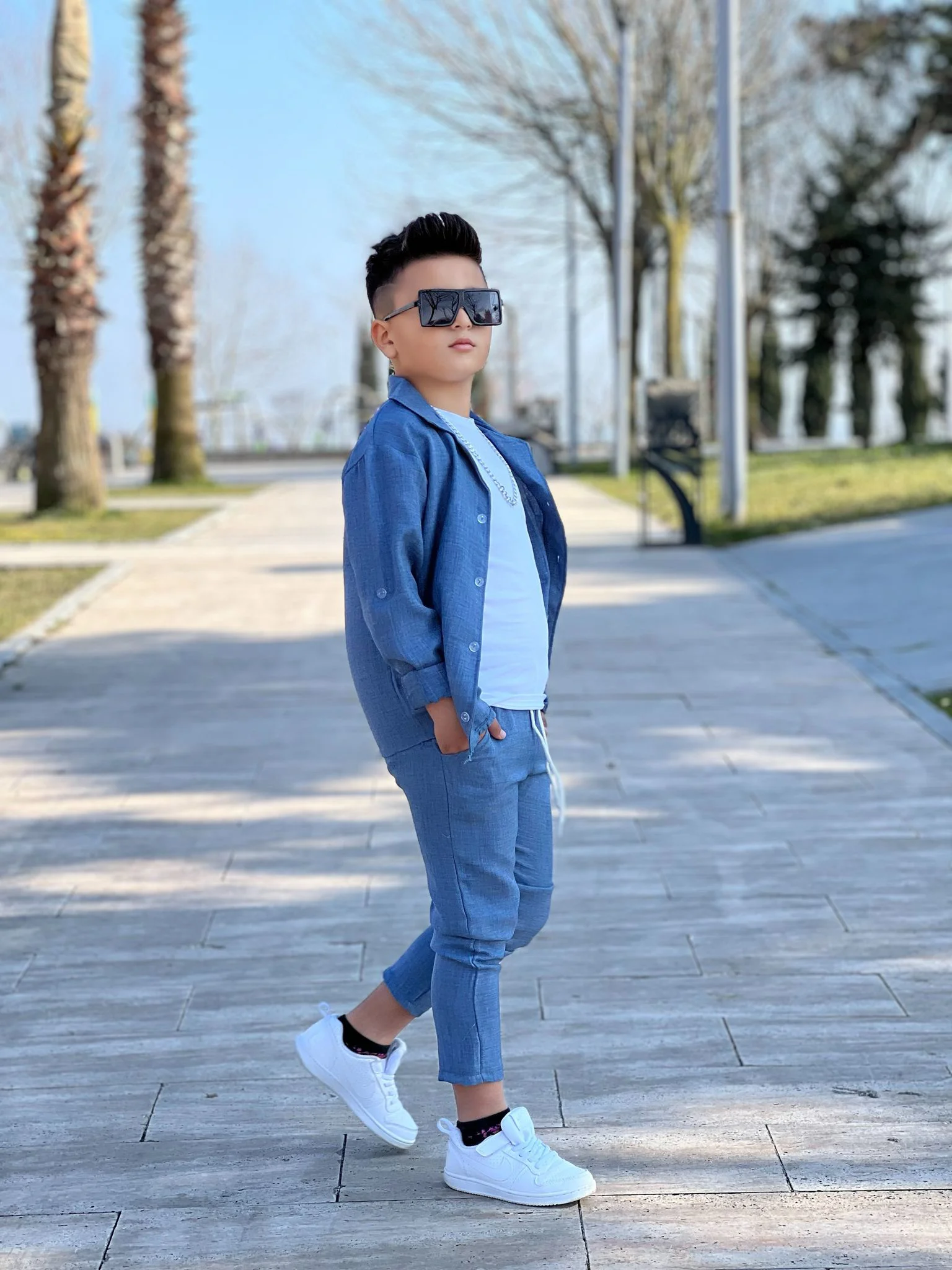 MODAVALS KOL KATLAMALI KETEN GÖMLEK & BELİ LASTİKLİ KETEN PANTOLO