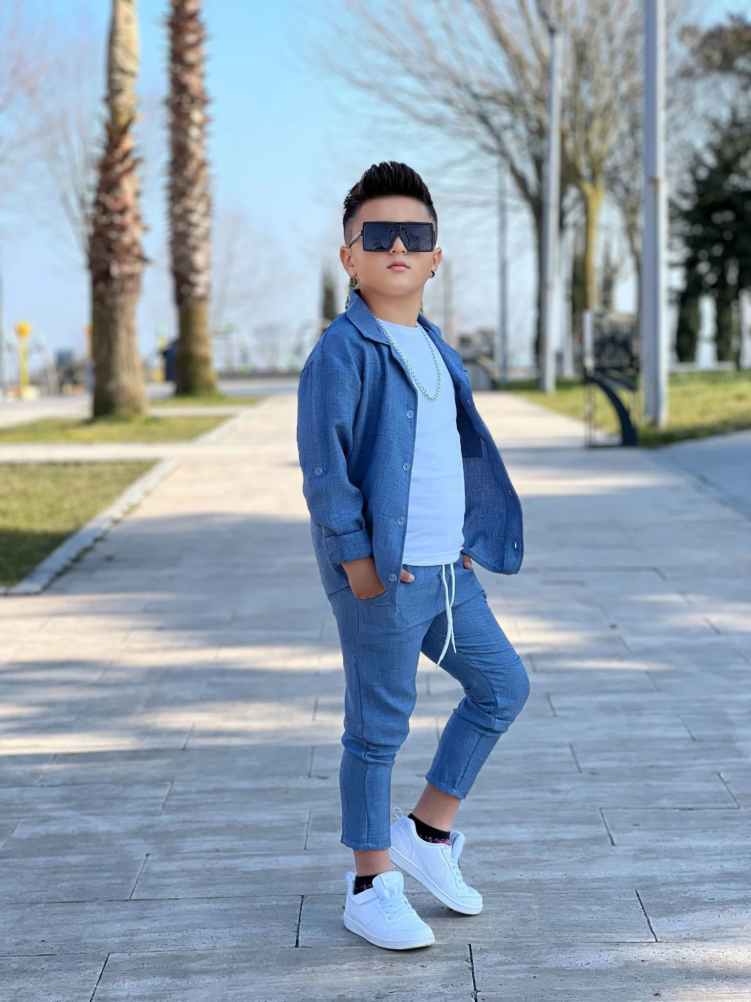 MODAVALS KOL KATLAMALI KETEN GÖMLEK & BELİ LASTİKLİ KETEN PANTOLO