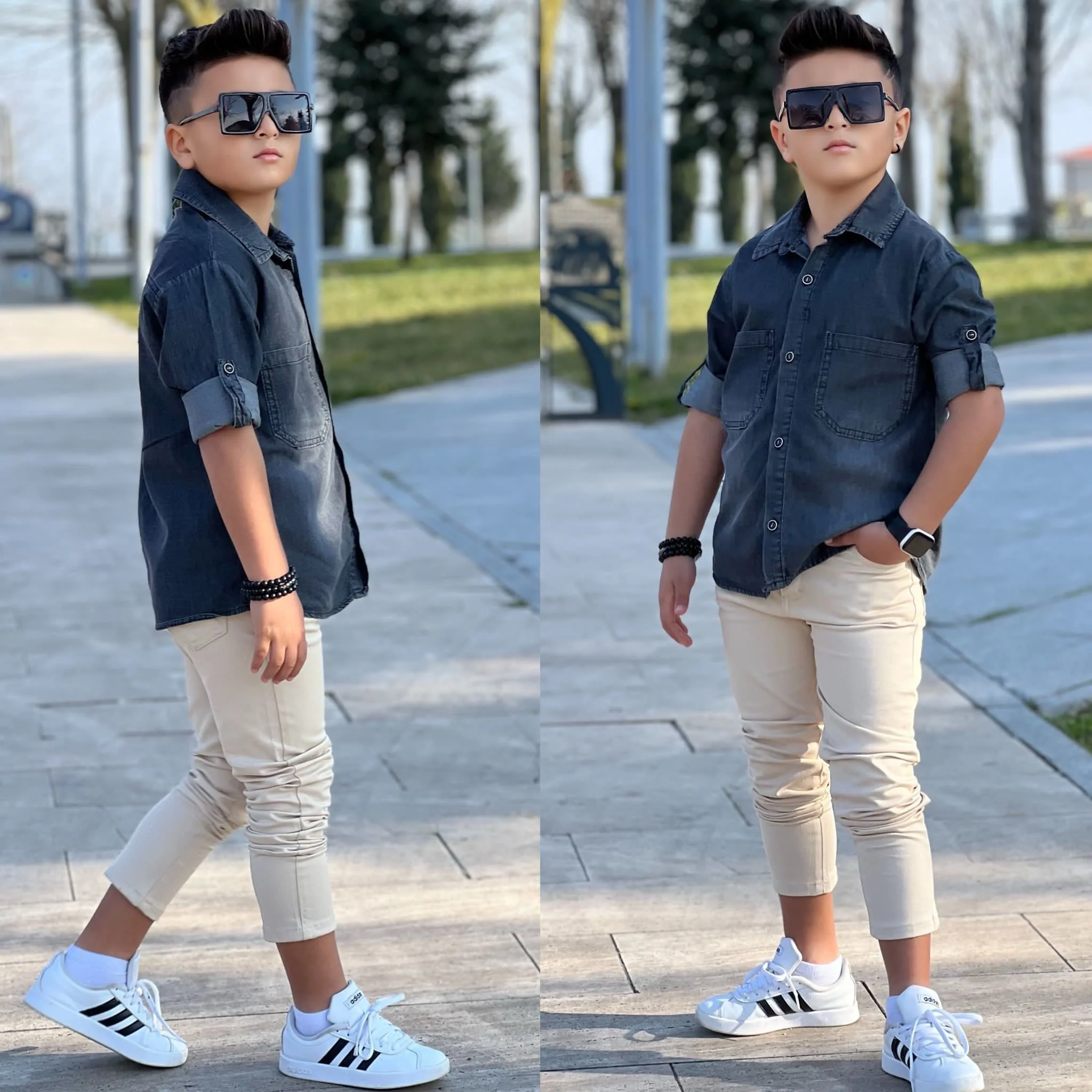 MODAVALS LYOCELL DENİM GÖMLEK GABARDİN PANTOLON ERKEK ÇOCUK ALT &