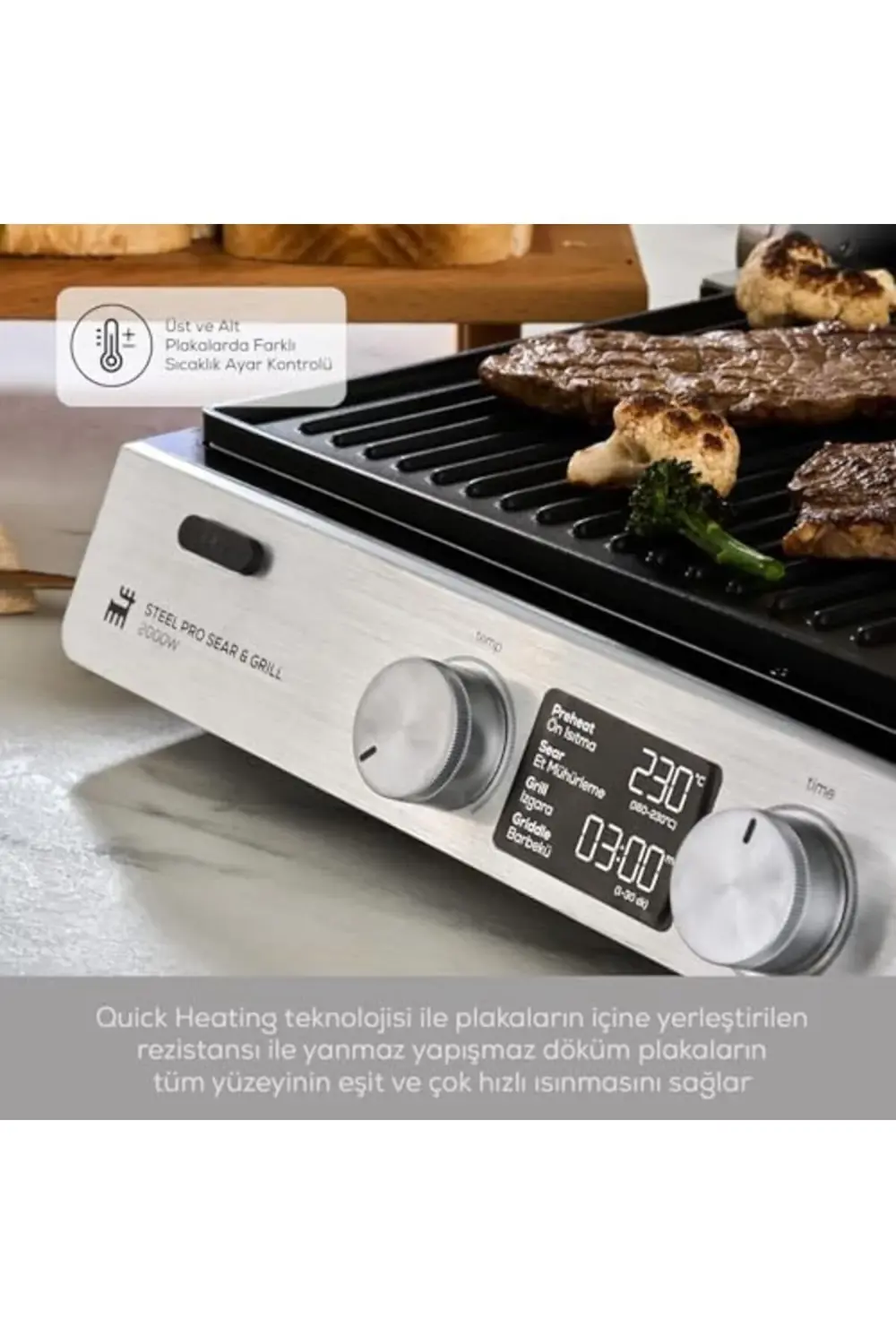 modazone Compact Steel Pro Sear&Grill Inox 2007 Iz. Ve T. Mak. go