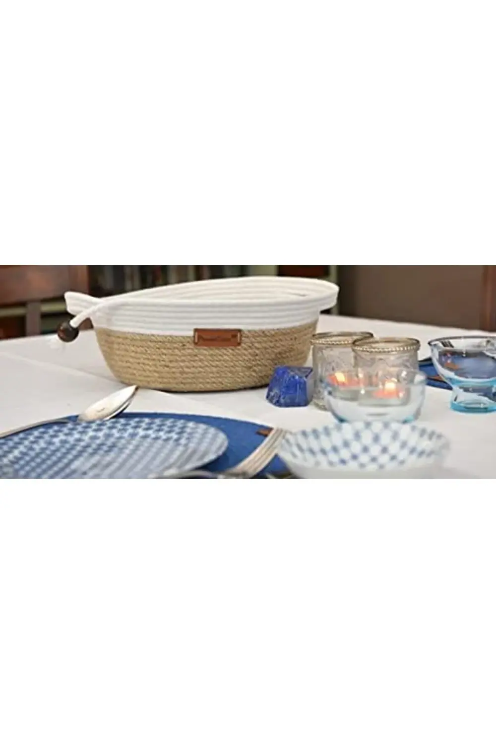 modazone Jüt İp Beyaz Hasır Sepet goldhype 842385