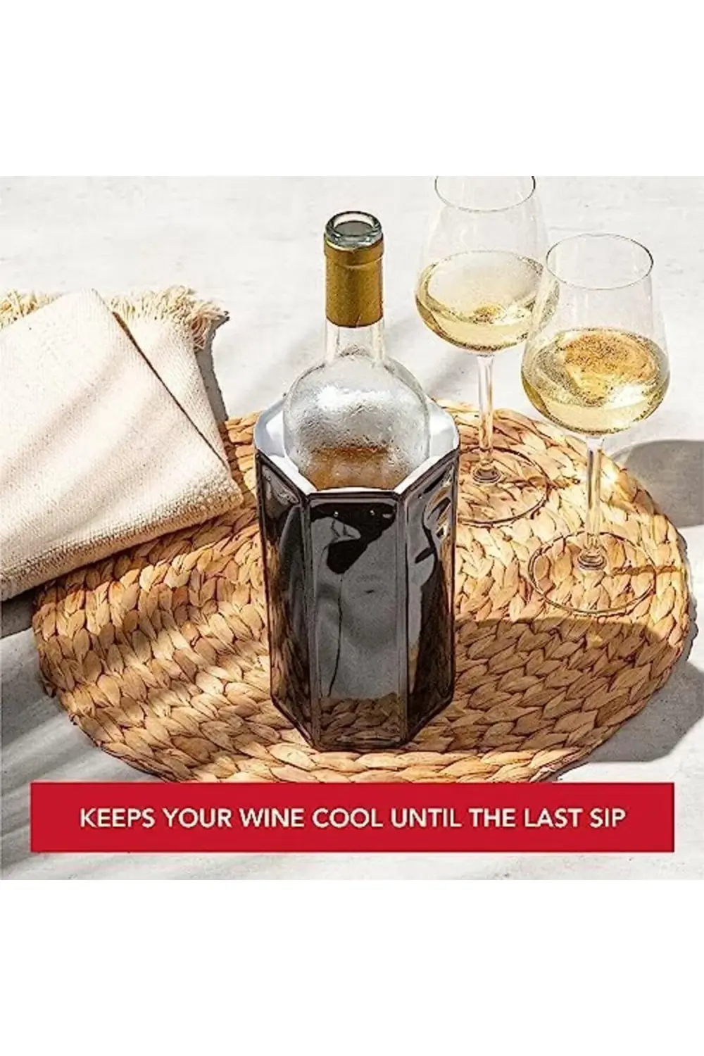 modazone Vin 38804606- Aktif şarap soğutucu siyah 0,75-1,0 l gold