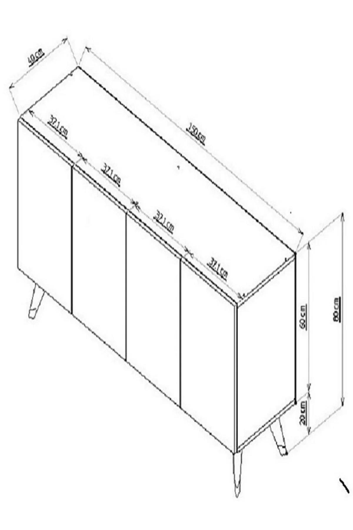 MODDA KONSOL 4 KAPAKLI BEYAZ-ALTIN