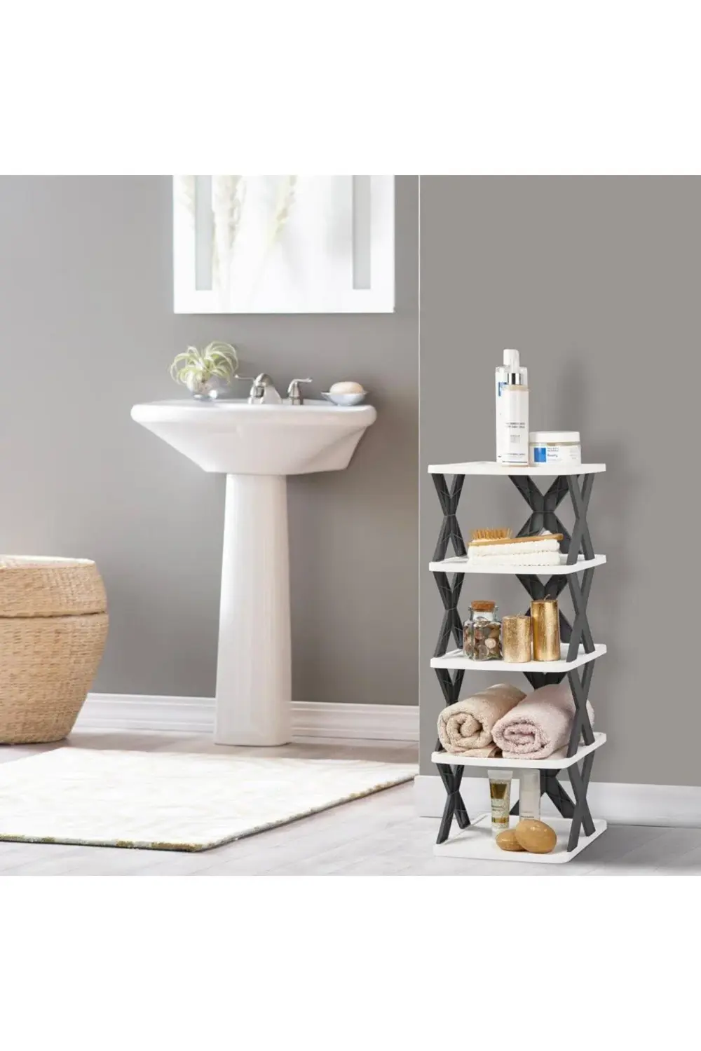 Model X Organizer, Banyo Rafı, Mutfak Rafı, Çok Amaçlı Düzenleyic