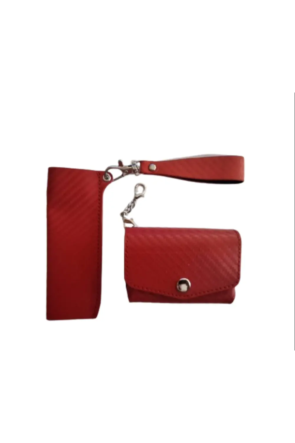 Modeli Için Yeni Kırmızı Karbon Fiber Desen Çantalı Kılıf Seti