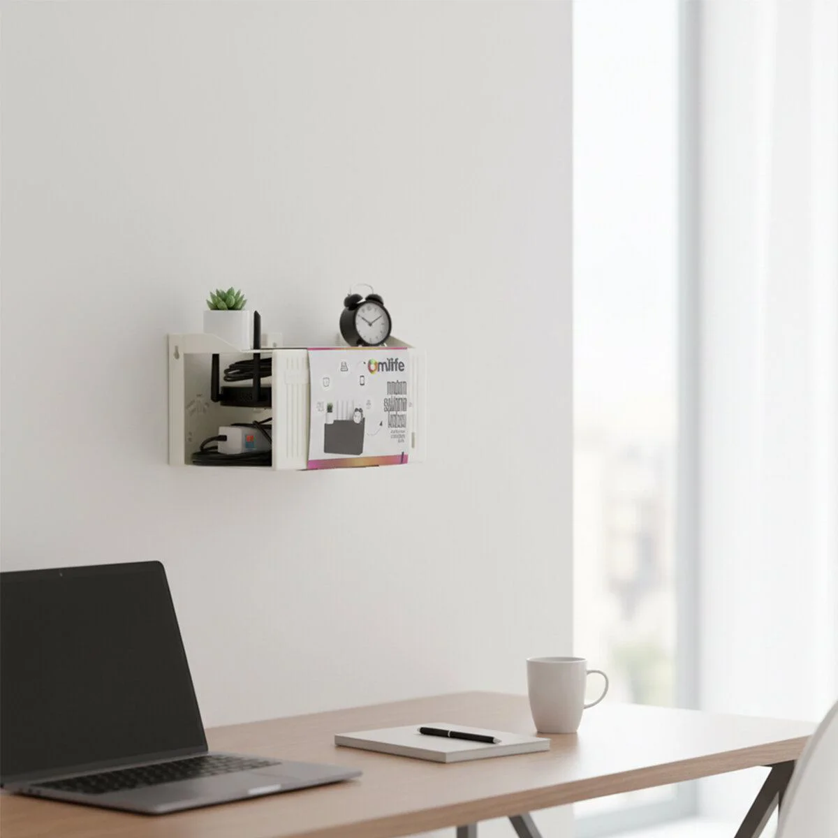 Plastik Modem Saklama Kutusu 25x15x6 cm - Duvara Monte Pratik Sak