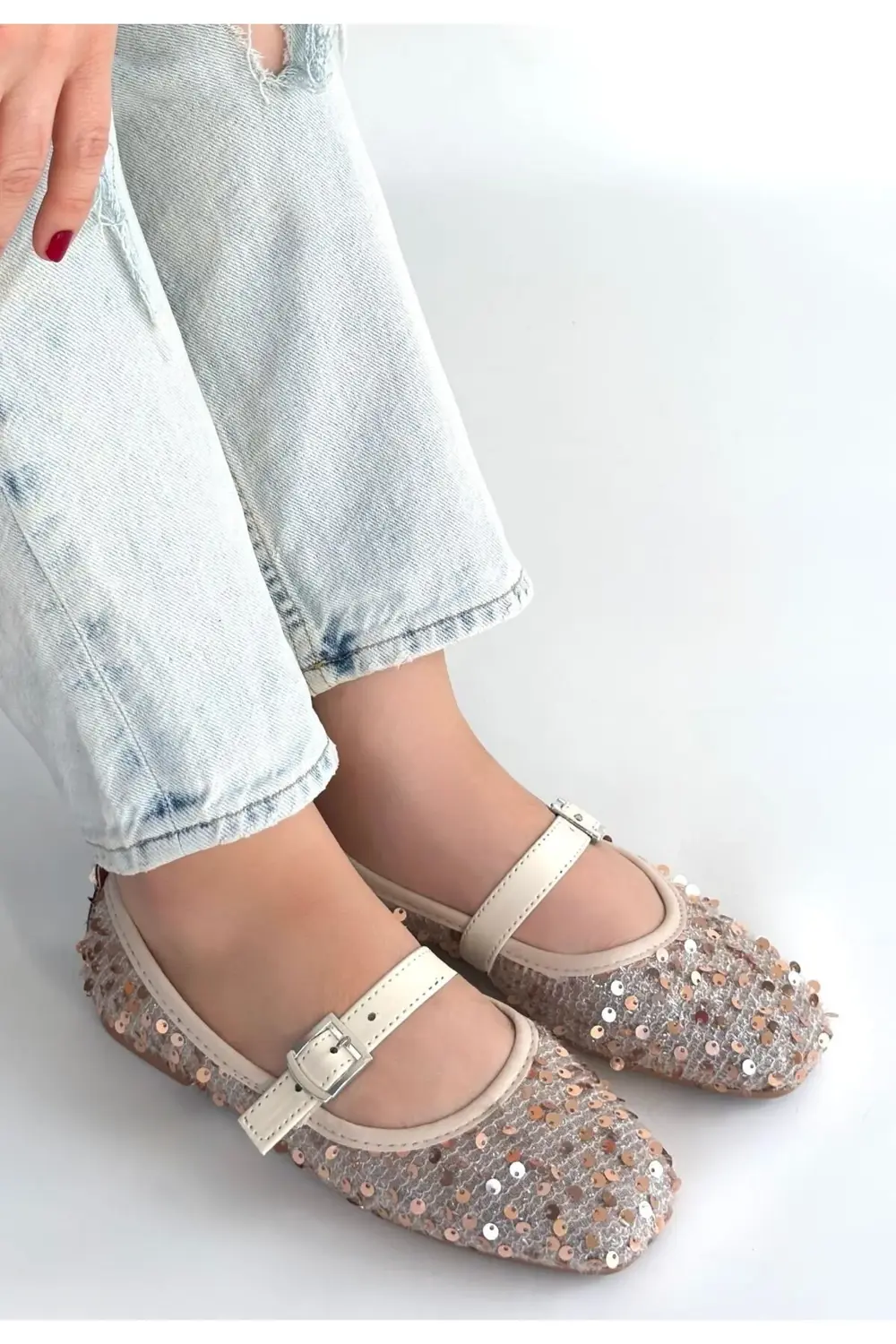 Moden Bej Süet Babae Ayakkabı Moden Bej Süet Babae Ayakkabı