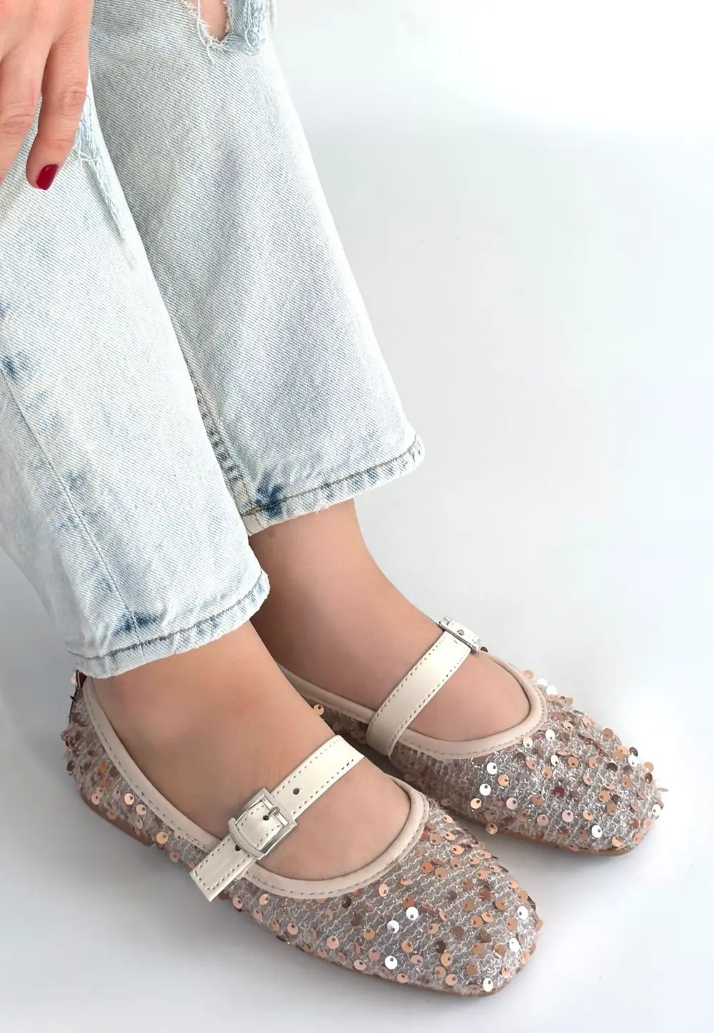 Moden Bej Süet Babet Ayakkabı Moden Bej Süet Babet Ayakkabı