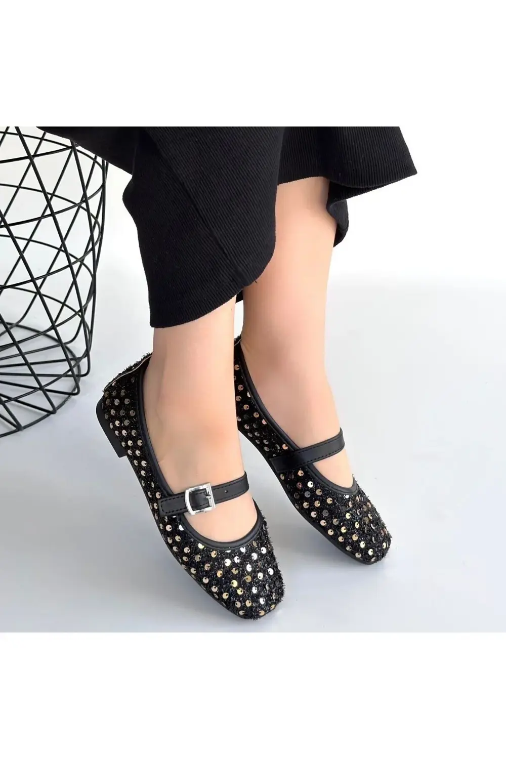 Moden Siyah Süet Babae Ayakkabı Moden Siyah Süet Babae Ayakkabı