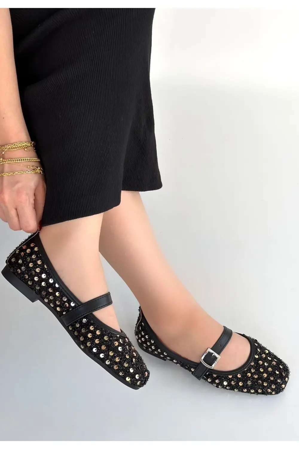 Moden Siyah Süet Babae Ayakkabı Moden Siyah Süet Babae Ayakkabı