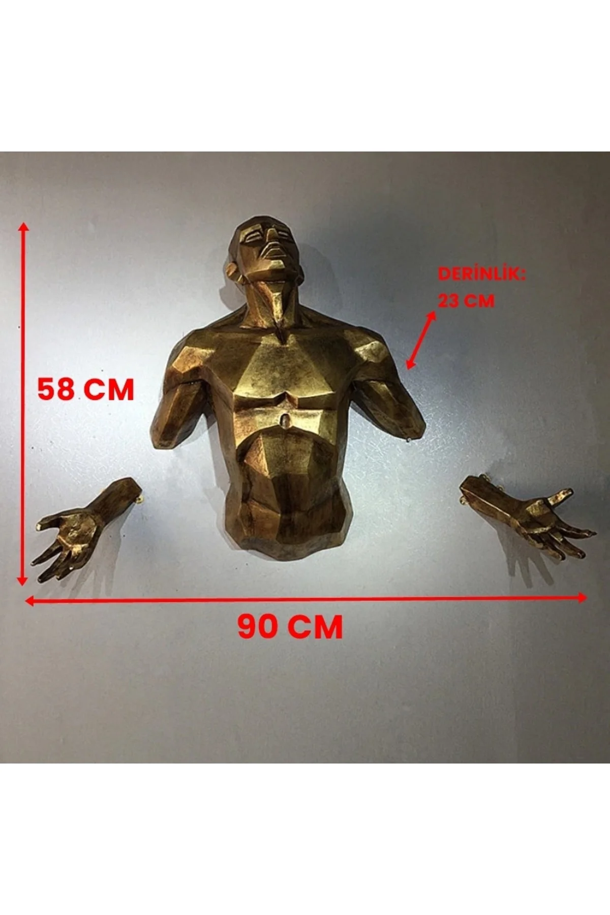 Modern Adam Duvar Dekoru Sculpture Angel Man Wall (giga Dev Boy)